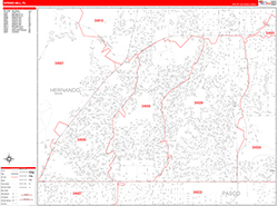 Spring Hill Wall Map Zip Code Red Line Style 2026